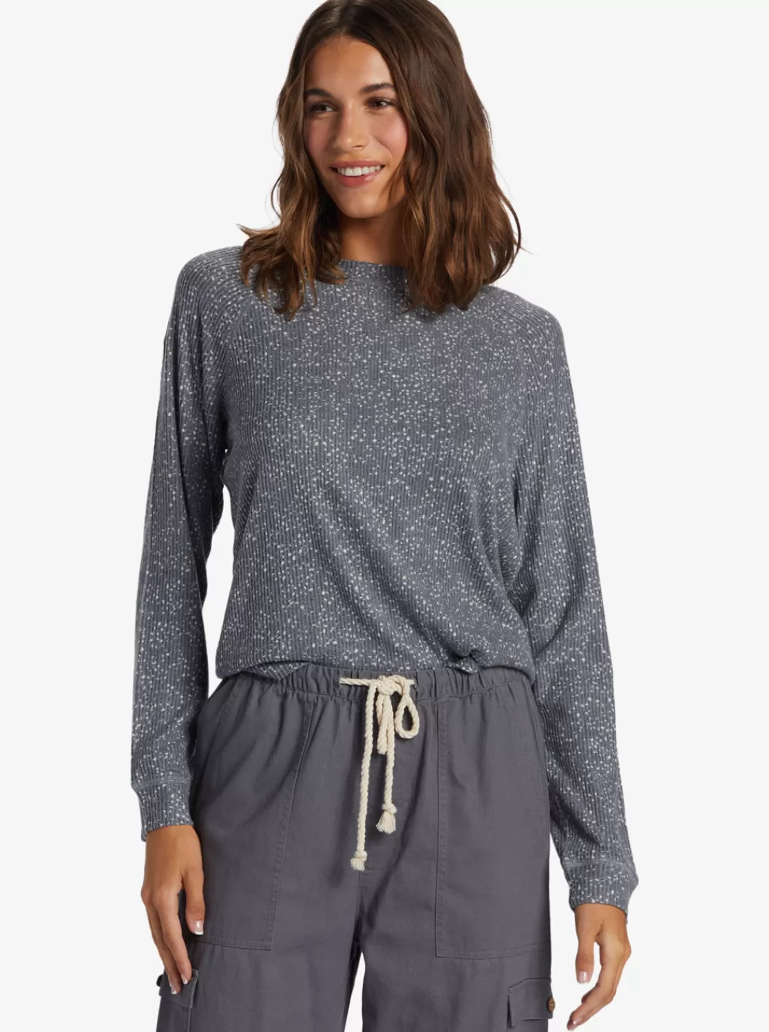 Anchors Away Crew Rib Crew Neck Top-ROXY New
