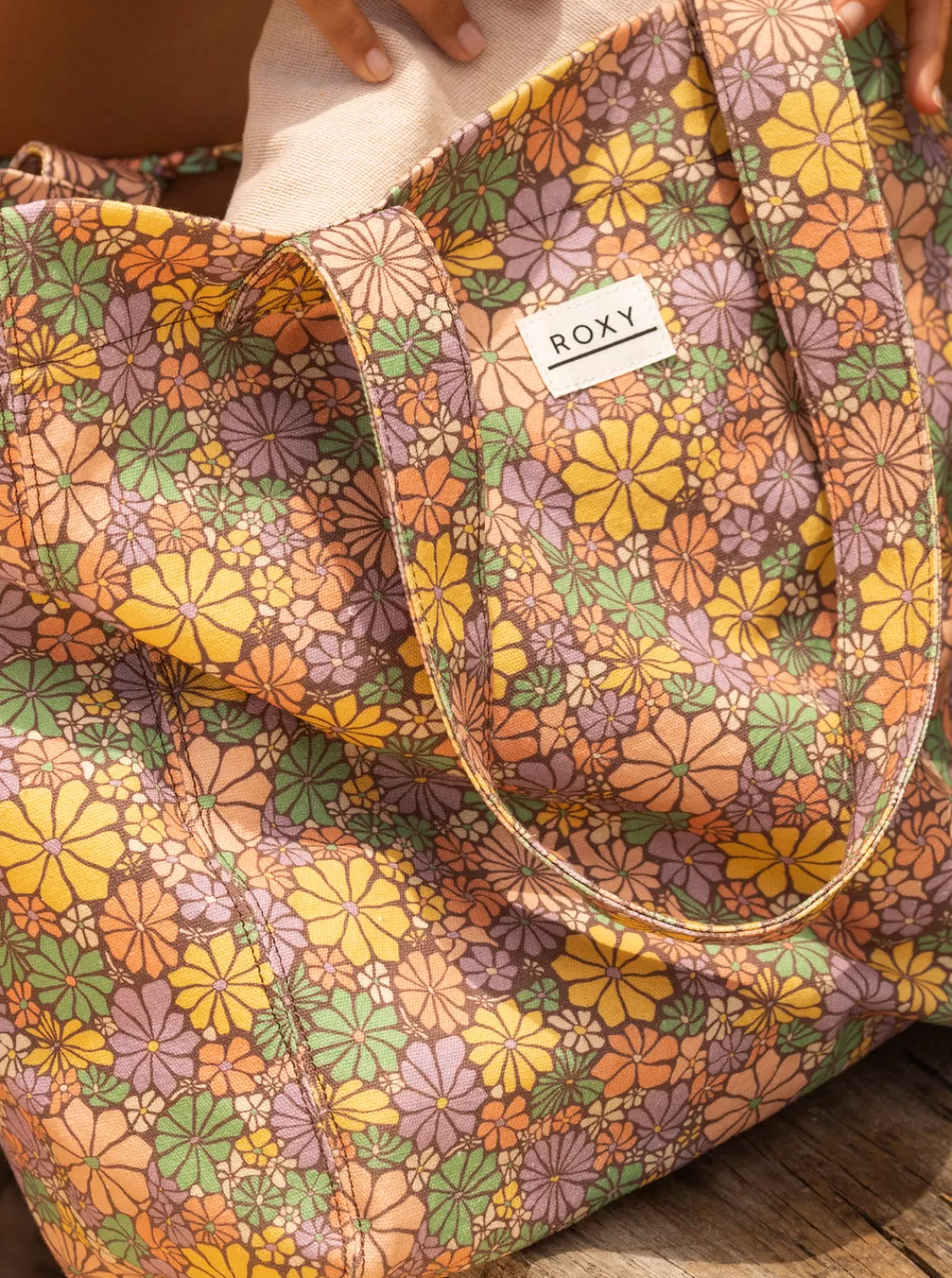 Anti Bad Vibes Printed Beach bag-ROXY Clearance