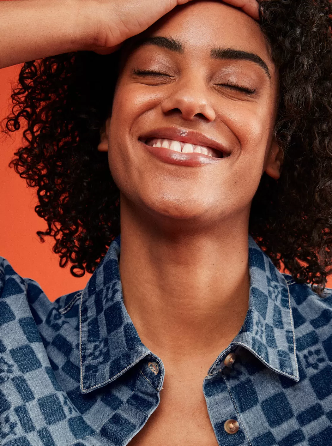 Blue Wave Club Printed Short Sleeve Crop Denim Shirt-ROXY Outlet