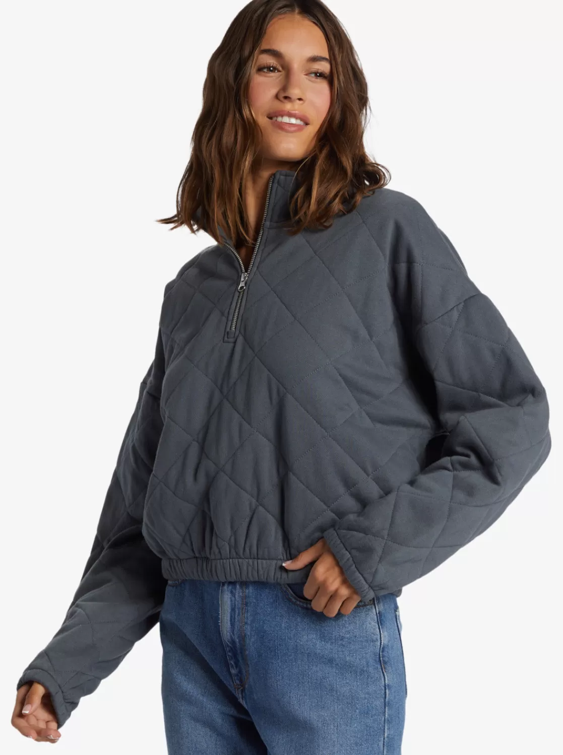 Bonfire Babe Quilted Fleece Half-Zip Sweatshirt-ROXY Best Sale