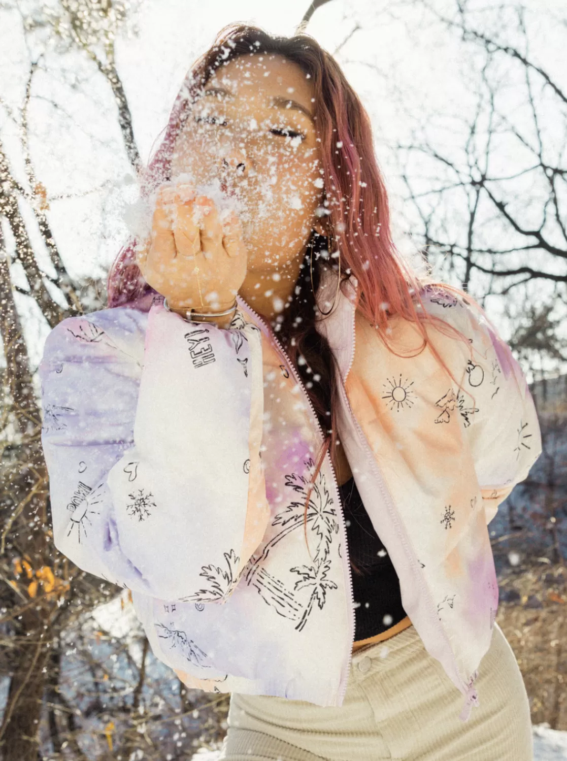 Chloe Kim Reversible Puffer Bomber Jacket-ROXY Outlet