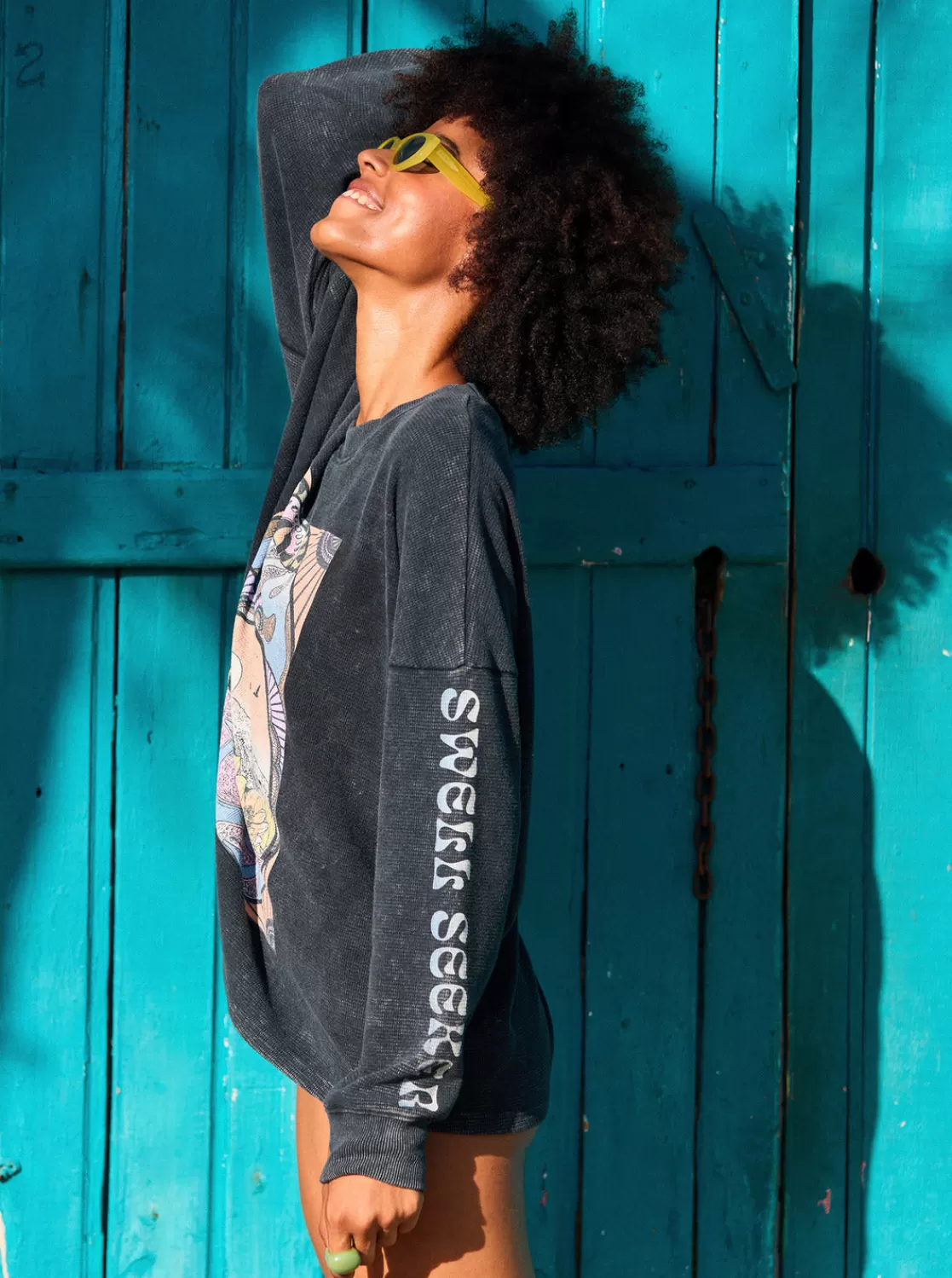 East Side Long-Sleeve Crew Neck Sweatshirt-ROXY Clearance