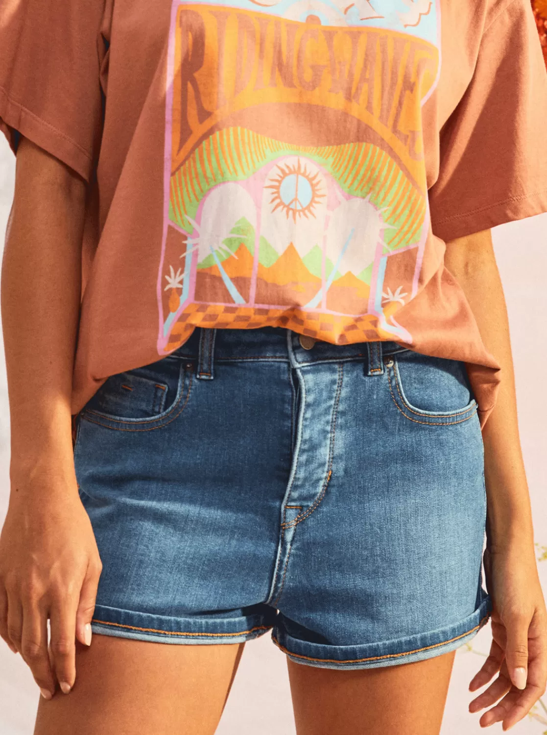 Fire Away High Denim Shorts-ROXY Cheap