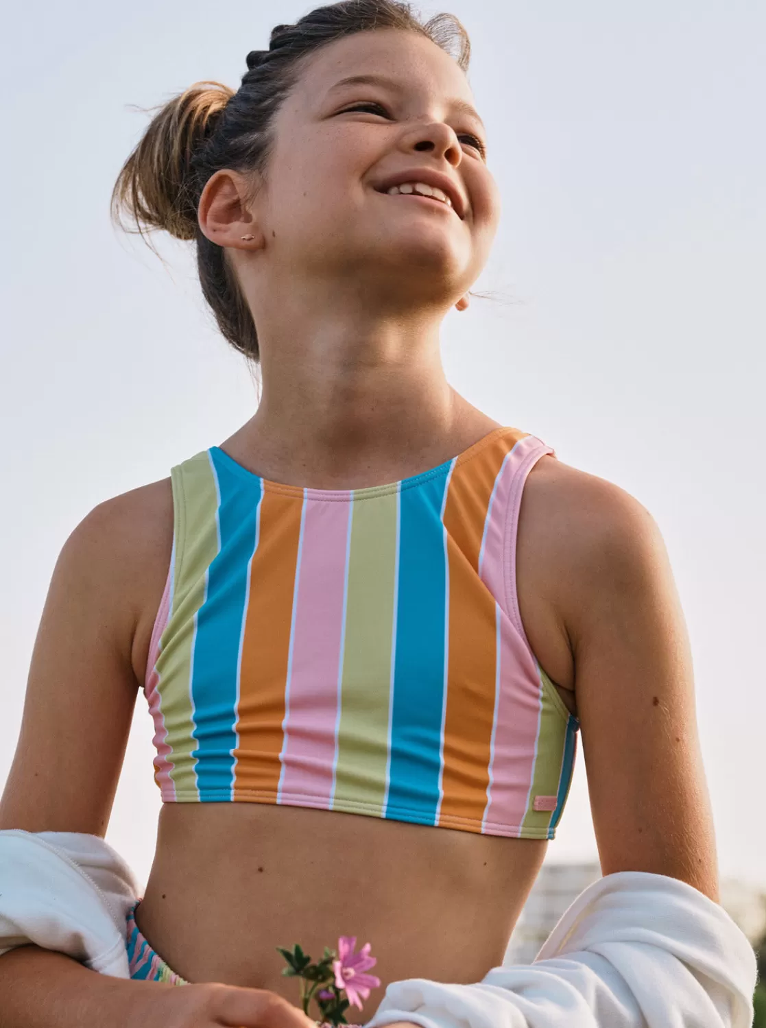 Girls 4-16 Last In Paradise Two Piece Crop Top Bikini Set-ROXY Discount