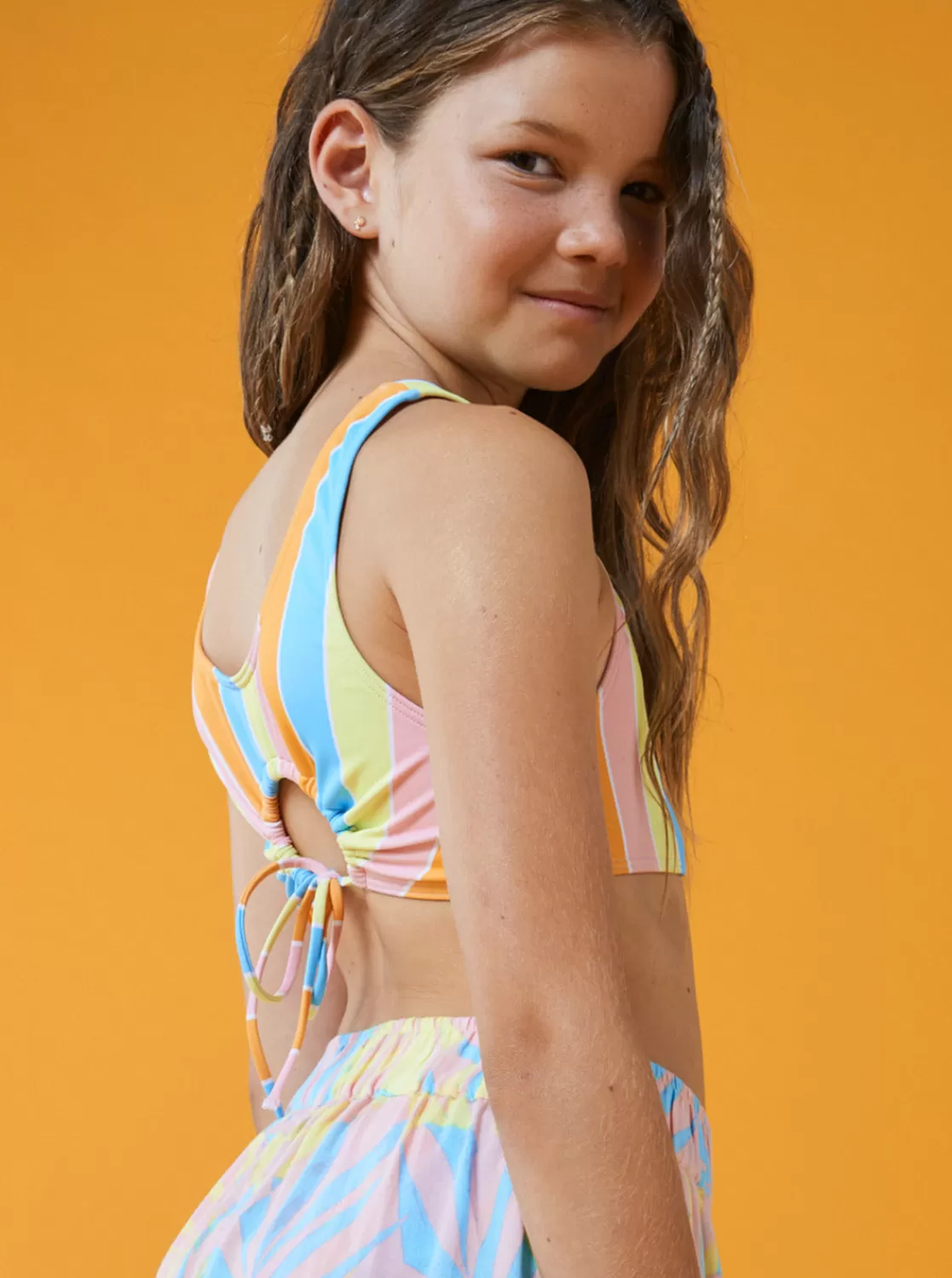 Girls 4-16 Last In Paradise Two Piece Crop Top Bikini Set-ROXY Discount
