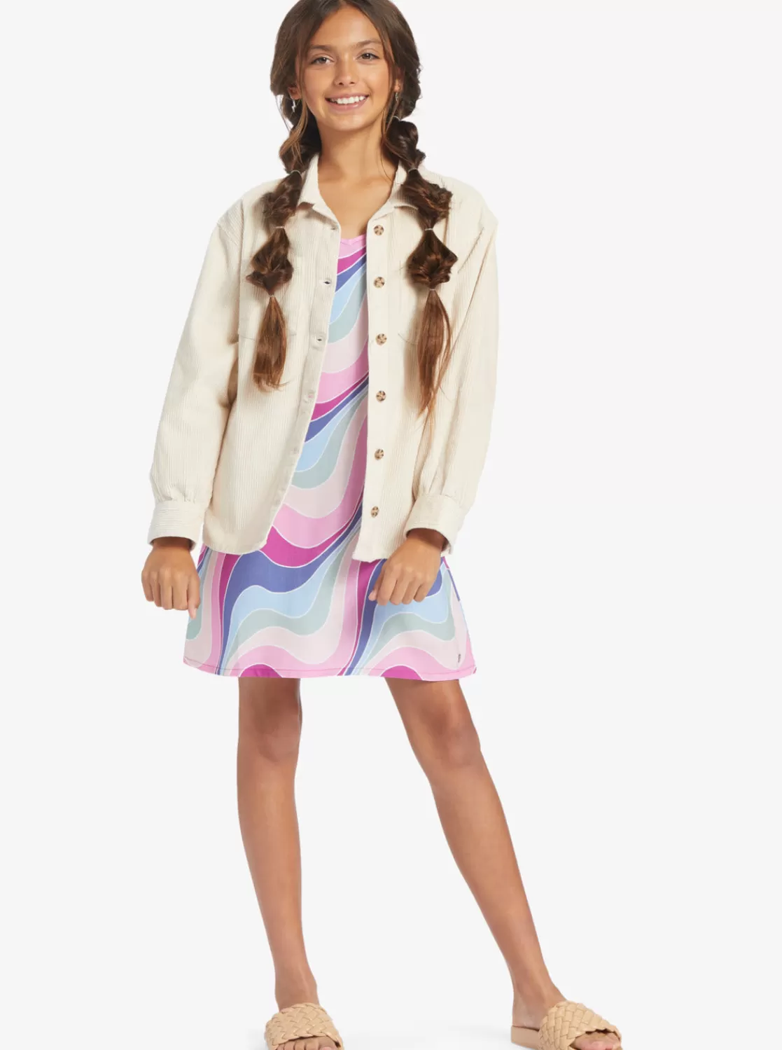 Girls' 4-16 Something Beautiful Solid Oversized Corduroy Shirt-ROXY Discount