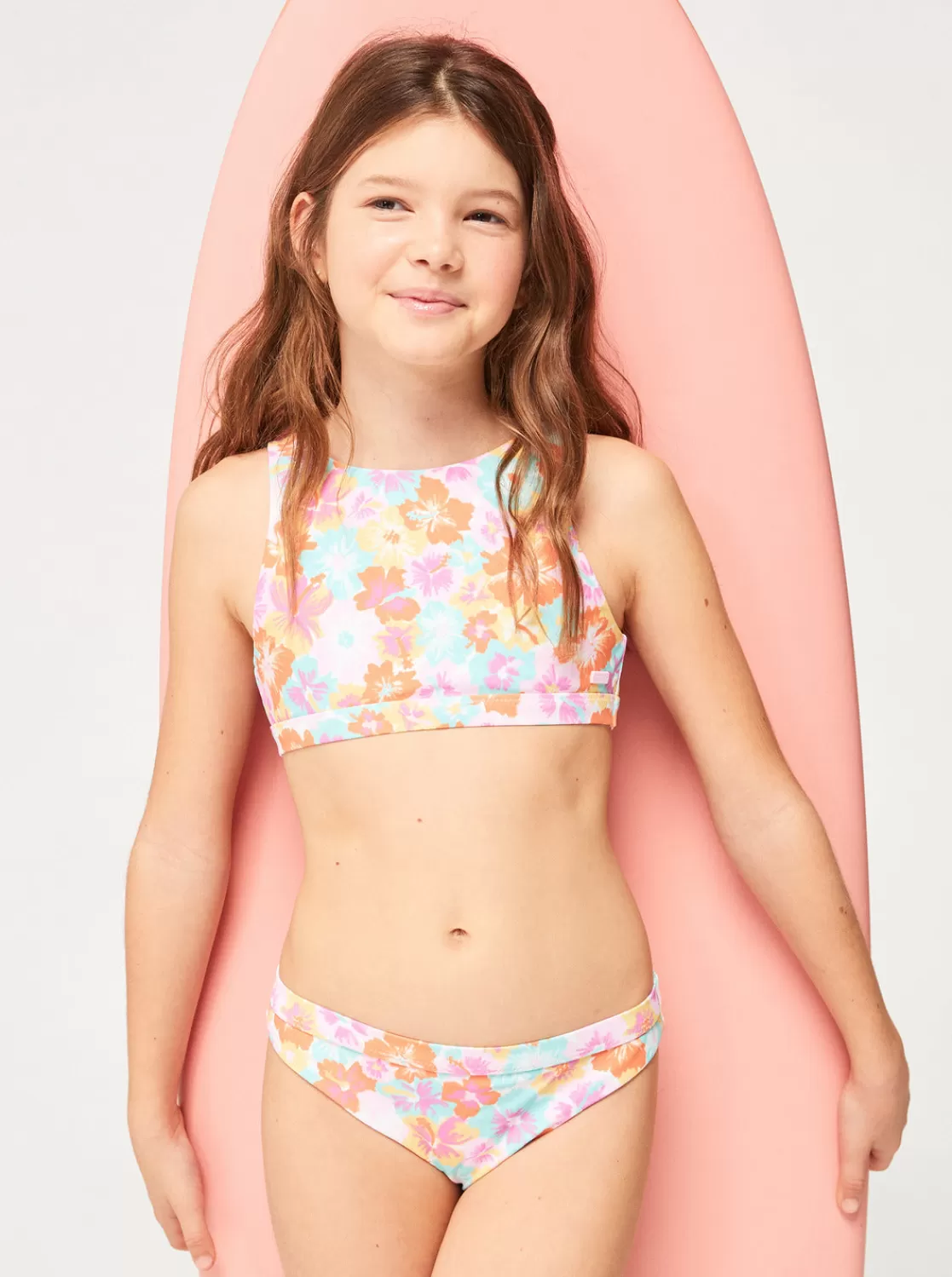 Girls 7-16 Reversible Floraya Crop Top Set Bikini Set-ROXY Hot