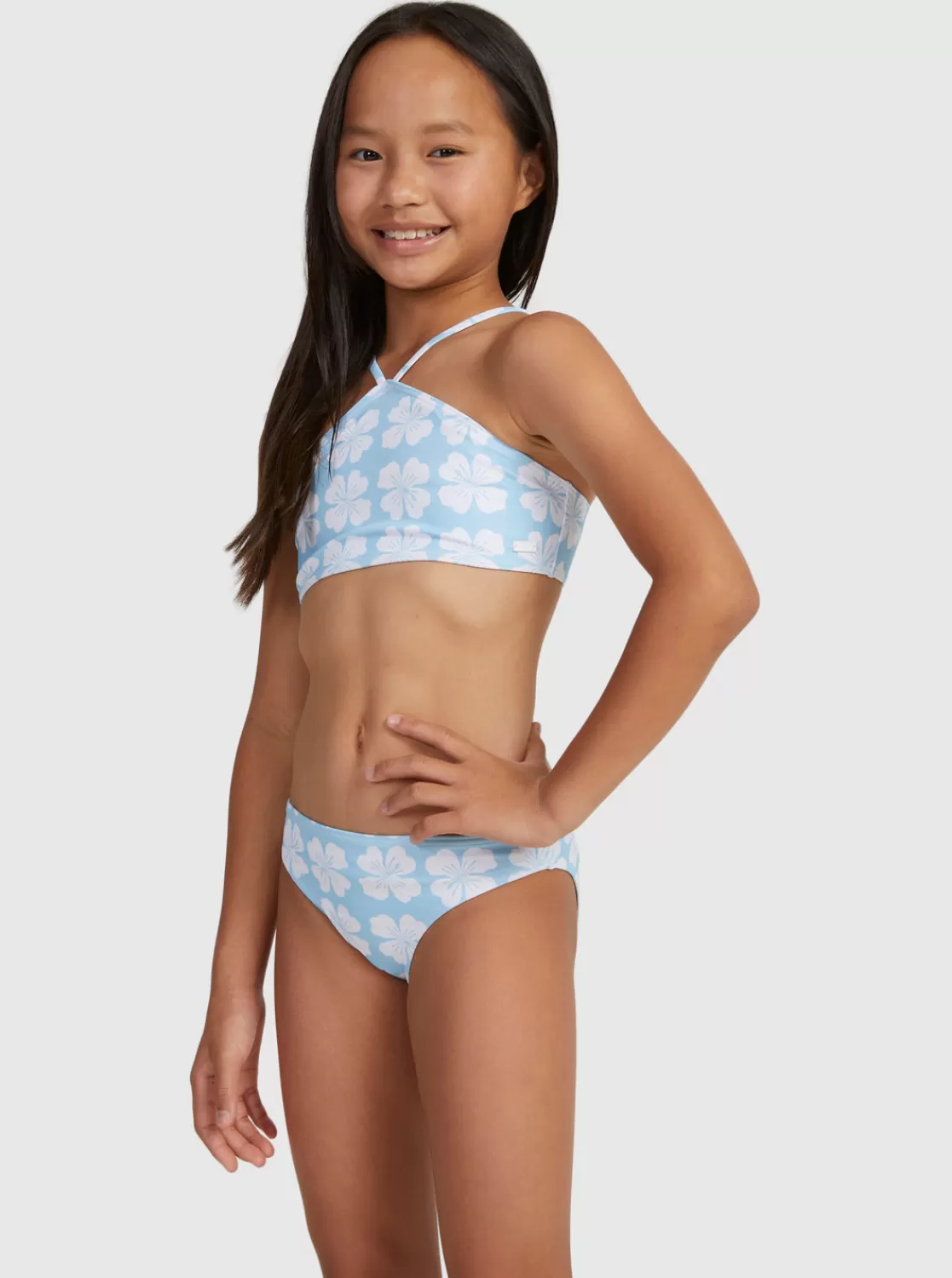 Girls' 7-16 Vacation Memories Two Piece Crop Top Bikini Set-ROXY Fashion