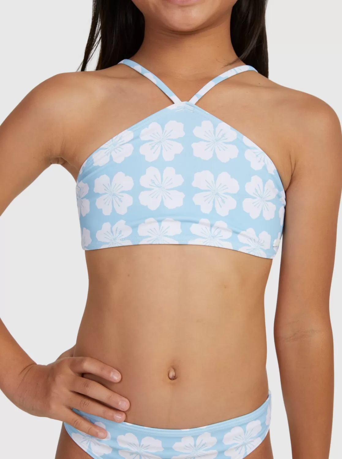 Girls' 7-16 Vacation Memories Two Piece Crop Top Bikini Set-ROXY Fashion
