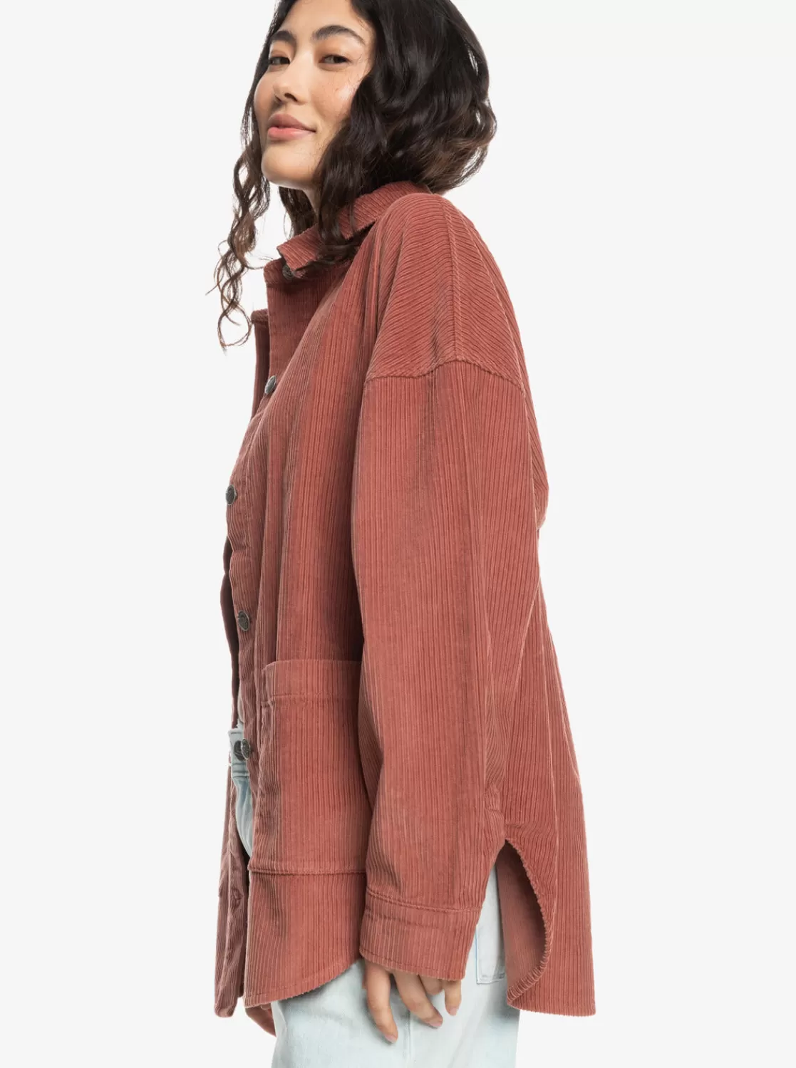 Kick Back Washed Corduroy Long Sleeve Overshirt-ROXY New