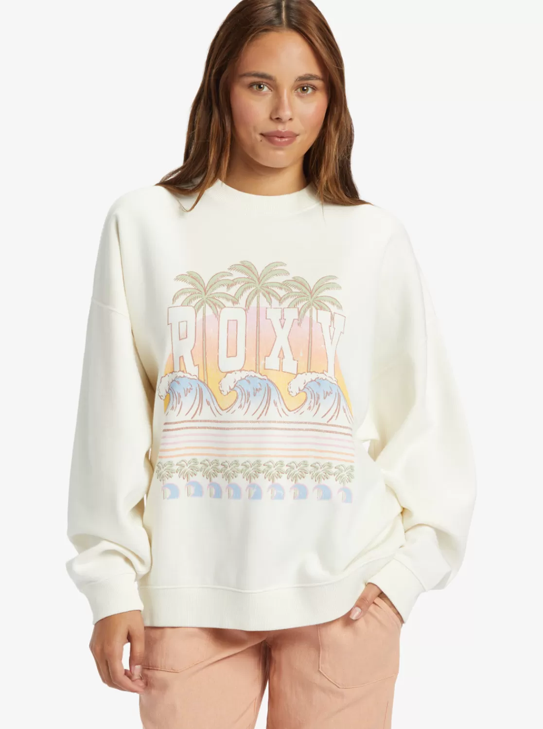 Lineup Oversized Crew Neck Sweatshirt-ROXY Hot