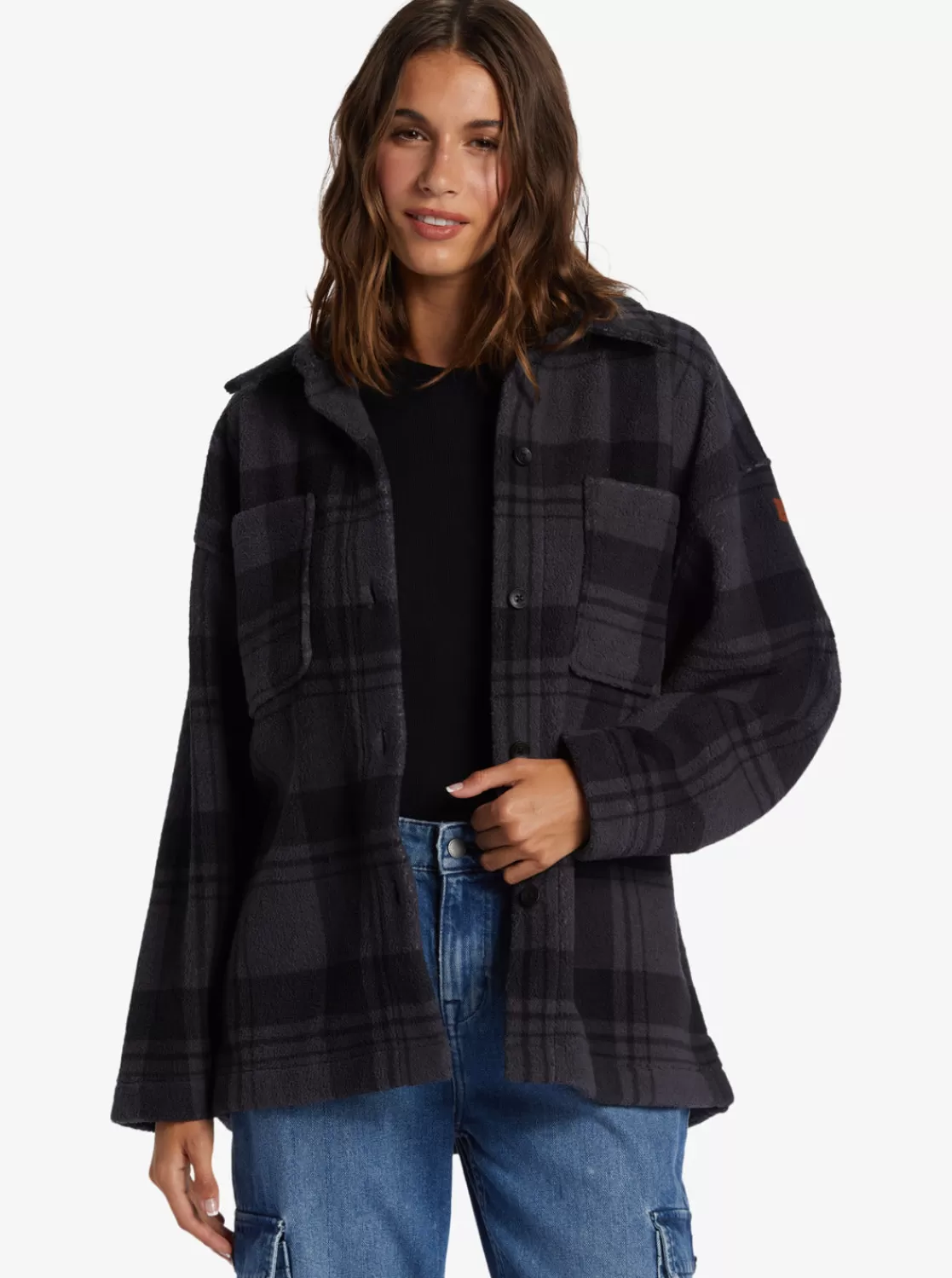 Next Adventure Printed Zip-Up Fleece Shirt-ROXY Cheap